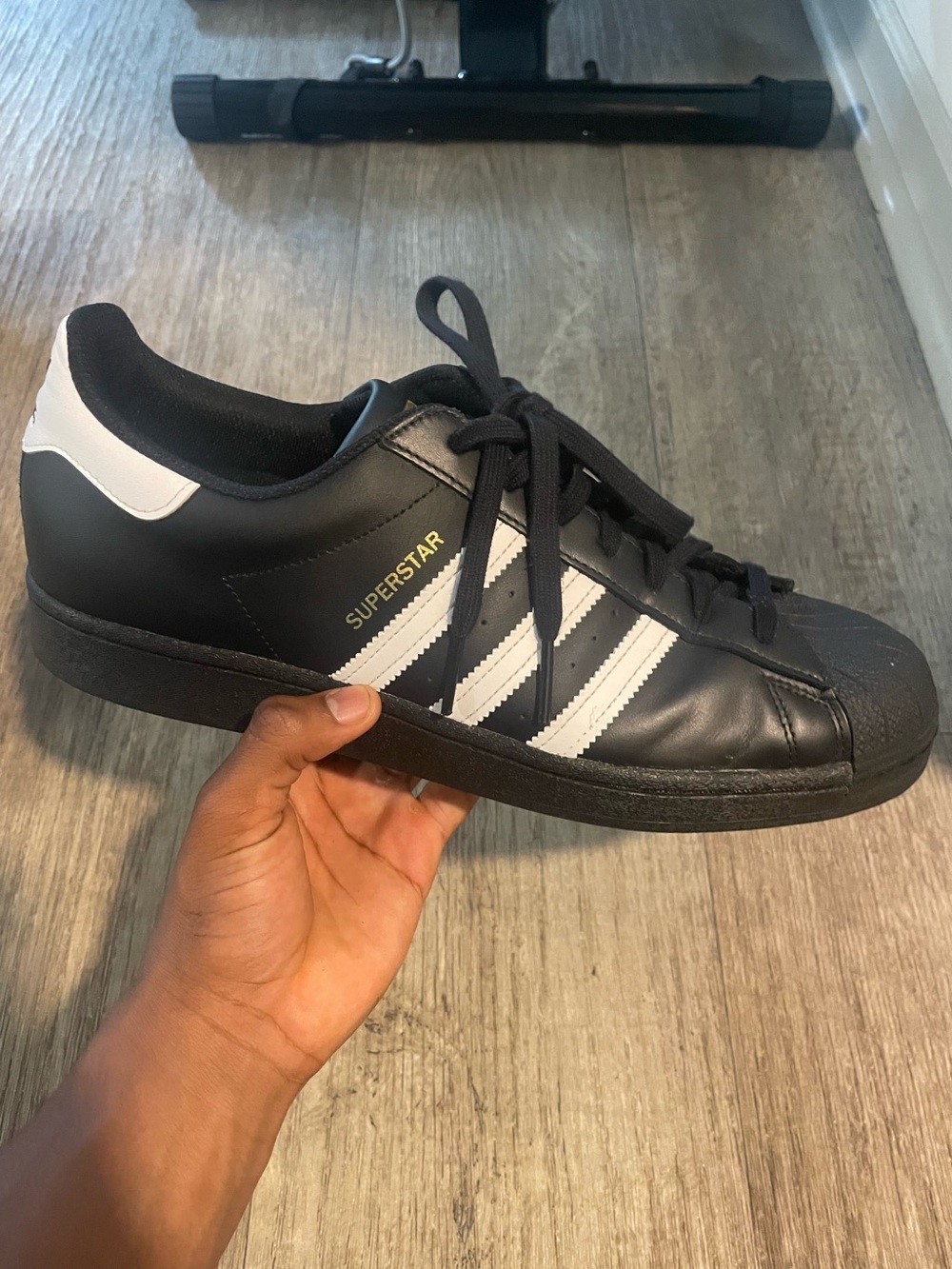 adidas Superstar Black and White Leather Sneaker